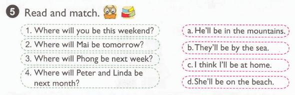 đọc và nối các câu sau tiếng Anh lớp 5 unit 5